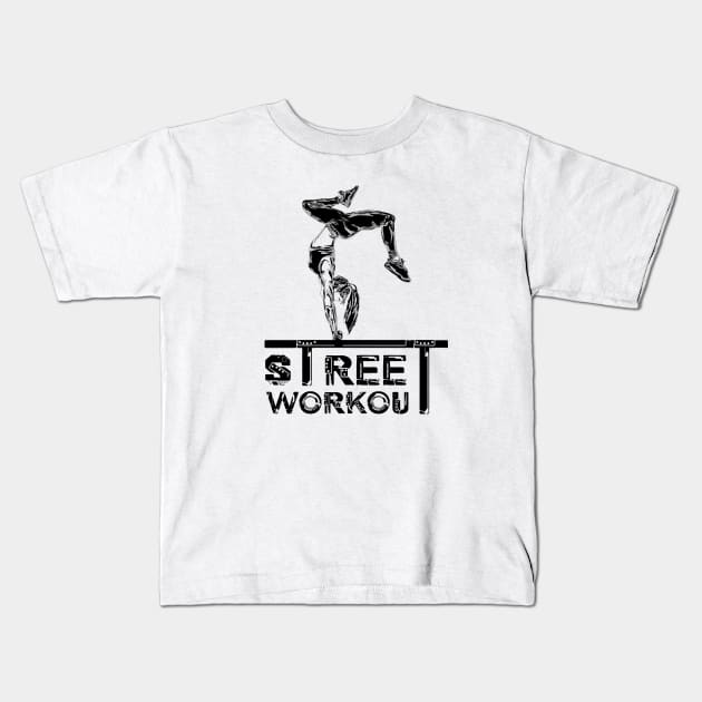 Street Strength workout - Bar sister Kids T-Shirt by Speevector